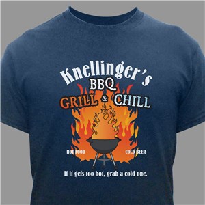 Personalized Grillers T-Shirt - Black - Large (Mens 42/44- Ladies 14/16) by Gifts For You Now