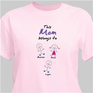 Personalized I Belong To T-shirt - Pink - Small (Mens 34/36- Ladies 6/8) by Gifts For You Now