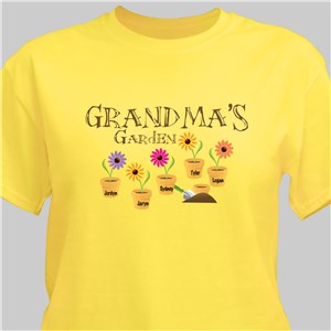 Personalized Grandma's Garden T-shirt - Brown - Small (Mens 34/36- Ladies 6/8) by Gifts For You Now