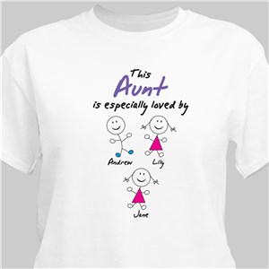 Especially Loved By Personalized Aunt T-shirt - Ash - Small (Mens 34/36- Ladies 6/8) by Gifts For You Now
