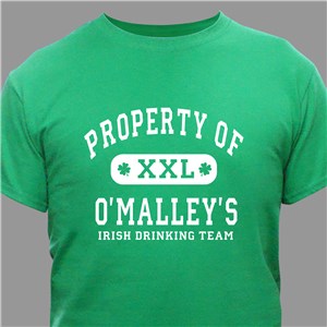 Property of Irish Drinking Team Personalized T-Shirt - Ash Gray - Small (Mens 34/36- Ladies 6/8) by Gifts For You Now