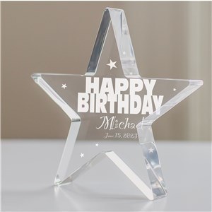 Personalized Engraved Happy Birthday Star by Gifts For You Now