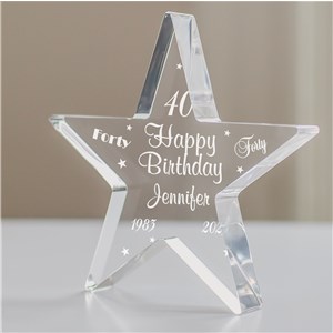 Personalized 40th Birthday Star Keepsake by Gifts For You Now