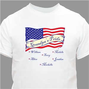 Personalized USA American Pride White T-Shirt - Ash - Large (Mens 42/44- Ladies 14/16) by Gifts For You Now