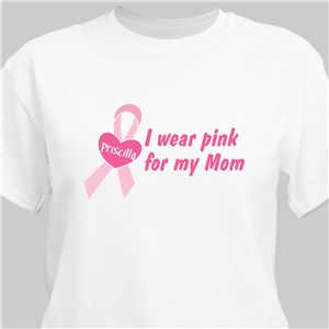 Personalized I Wear Pink Breast Cancer Awareness T-Shirt - Pink - XL (Mens 46/48- Ladies 18/20) by Gifts For You Now