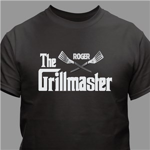 Personalized Grillmaster T-Shirt - Ash Gray - Small (Mens 34/36- Ladies 6/8) by Gifts For You Now
