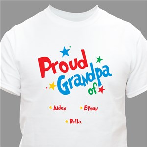 Personalized Proud Dad T-shirt - White - Medium (Mens 38/40- Ladies 10/12) by Gifts For You Now
