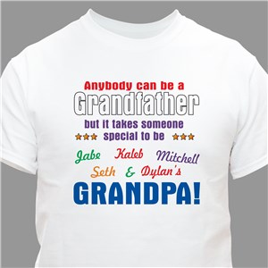 Anybody Can Be..Grandpa Personalized T-Shirt - White - Small (Mens 34/36- Ladies 6/8) by Gifts For You Now