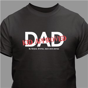 Personalized Kid Approved Dad T-Shirt - Ash - Small (Mens 34/36- Ladies 6/8) by Gifts For You Now