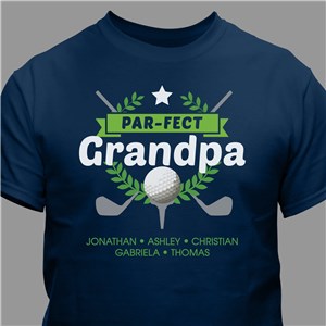 Personalized Par-Fect Grandpa Ringspun T-Shirt - Ash Gray - Large by Gifts For You Now