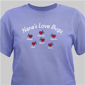 Personalized Love Bugs T-Shirt - Green - Large (Mens 42/44- Ladies 14/16) by Gifts For You Now