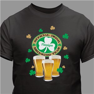 Official Irish Drinking Team Personalized T-Shirt - Black - Medium (Mens 38/40- Ladies 10/12) by Gifts For You Now