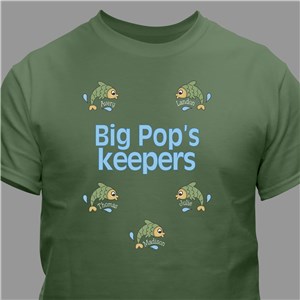 Personalized Grandpa's Keepers Ring Spun T-Shirt - Military Green - XL by Gifts For You Now