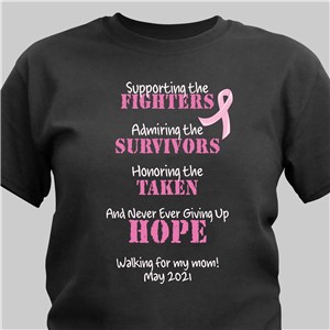 Personalized Fighting the Cause Breast Cancer Awareness T-shirt - Black - XL (Mens 46/48- Ladies 18/20) by Gifts For You Now