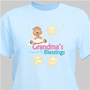 Personalized Heavenly Blessings T-Shirt - Light Blue - Large (Mens 42/44- Ladies 14/16) by Gifts For You Now