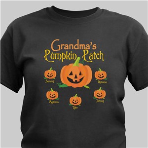 Personalized Pumpkin Patch Black T-Shirt - Black - Large (Mens 42/44- Ladies 14/16) by Gifts For You Now