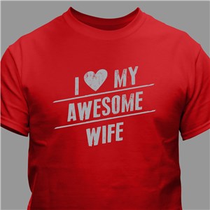Personalized I Love My Awesome Ring Spun T-Shirt - Red - Small by Gifts For You Now