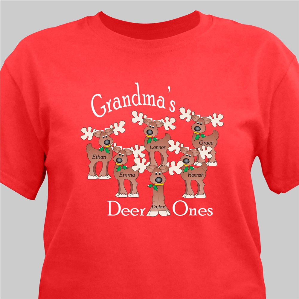 Personalized Reindeer T-Shirt - Green - Large (Mens 42/44- Ladies 14/16) by Gifts For You Now