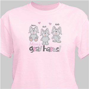 Gray Hares Personalized T-Shirt - Pink - XL (Mens 46/48- Ladies 18/20) by Gifts For You Now