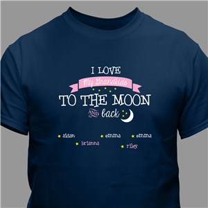 Personalized To the Moon and Back Ring Spun T-Shirt - Black - Large by Gifts For You Now