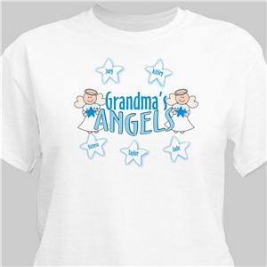 Grandma's Angels Personalized T-Shirt - Ash - Large (Mens 42/44- Ladies 14/16) by Gifts For You Now
