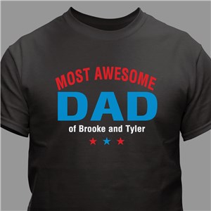 Most Awesome Parent Personalized T-Shirt - Black - Medium (Mens 38/40- Ladies 10/12) by Gifts For You Now