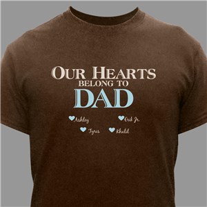 Our Hearts Belong To Him Personalized T-Shirt - Black - Medium (Mens 38/40- Ladies 10/12) by Gifts For You Now