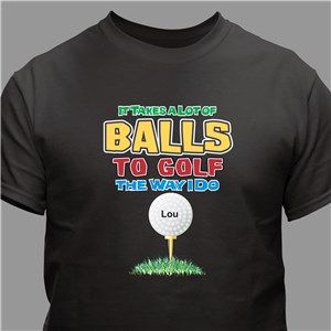Personalized Golf Balls Shirt - Black - Small (Mens 34/36- Ladies 6/8) by Gifts For You Now