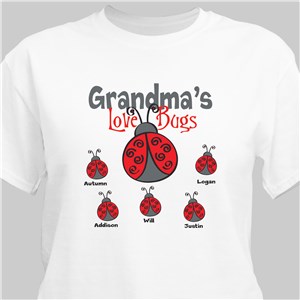 Personalized Love Bugs T-Shirt for Her - White - Medium (Mens 38/40- Ladies 10/12) by Gifts For You Now
