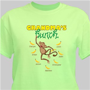 Personalized Monkey Bunch T-Shirt - Key Lime - Large (Mens 42/44- Ladies 14/16) by Gifts For You Now