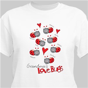 Personalized Love Lady Bugs T-Shirt - White - Medium (Mens 38/40- Ladies 10/12) by Gifts For You Now