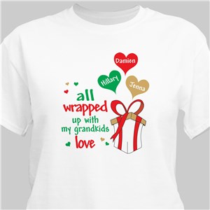 Personalized All Wrapped Up in Love Shirt - Pink - Small (Mens 34/36- Ladies 6/8) by Gifts For You Now