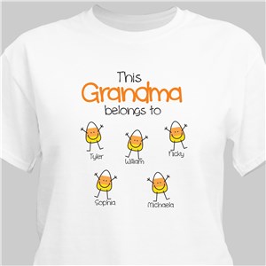 Personalized Halloween Candy Corn T-Shirt - Black - Large (Mens 42/44- Ladies 14/16) by Gifts For You Now