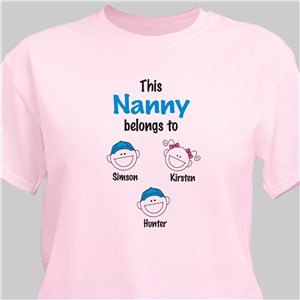 Personalized This Mom Belongs to Pink T-shirt - Pink - XL (Mens 46/48- Ladies 18/20) by Gifts For You Now