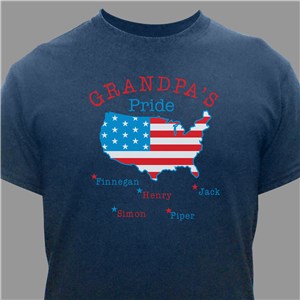 Personalized American Pride T-Shirt - Ash Gray - Medium (Mens 38/40- Ladies 10/12) by Gifts For You Now