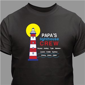 Personalized Lighthouse Crew T-Shirt - Brown - Small (Mens 34/36- Ladies 6/8) by Gifts For You Now