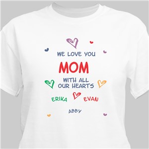 All Our Hearts Personalized T-Shirt - White - Large (Mens 42/44- Ladies 14/16) by Gifts For You Now