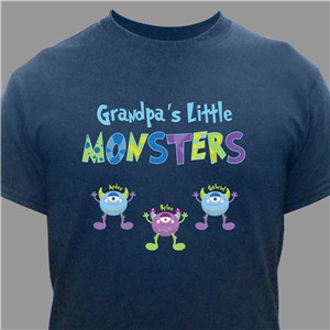 Personalized Little Monsters T-Shirt - Charcoal Gray - Small (Mens 34/36- Ladies 6/8) by Gifts For You Now