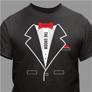 Personalized Tuxedo T-Shirt - Black - Large (Mens 42/44- Ladies 14/16) by Gifts For You Now
