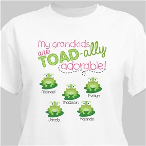 Personalized My Grandkids toadally Adore me White T-shirt - White - Small (Mens 34/36- Ladies 6/8) by Gifts For You Now