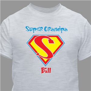 Personalized Super Dad T-Shirt - Ash - XL (Mens 46/48- Ladies 18/20) by Gifts For You Now