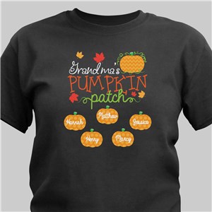 Personalized Pumpkin Patch T-Shirt - Black - Medium (Mens 38/40- Ladies 10/12) by Gifts For You Now
