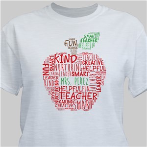 Teacher Personalized T-Shirt - Natural - Medium (Mens 38/40- Ladies 10/12) by Gifts For You Now