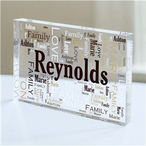 Personalized Family Word-Art Acrylic Block by Gifts For You Now