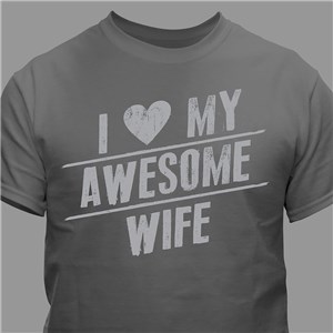 Personalized I Love My Awesome T-shirt - Brown - Large (Mens 42/44- Ladies 14/16) by Gifts For You Now