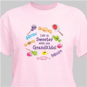 Life Is Sweeter Personalized T-shirt - Ash - Small (Mens 34/36- Ladies 6/8) by Gifts For You Now