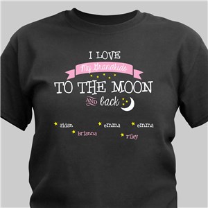 Personalized To the Moon and Back Custom T-shirt - River Blue - Large (Mens 42/44- Ladies 14/16) by Gifts For You Now