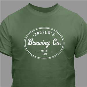 Personalized Beer Company T-Shirt - Military Green - XL (Mens 46/48- Ladies 18/20) by Gifts For You Now