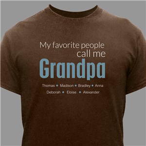 Favorite Grandpa Personalized T-shirt - Brown - XL (Mens 46/48- Ladies 18/20) by Gifts For You Now