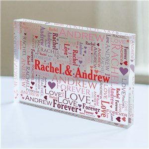 Personalized Loving Couple Word Art Acrylic Keepsake Block by Gifts For You Now